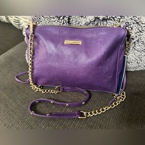 Rebecca Minkoff 5 zip mini leather bag purple